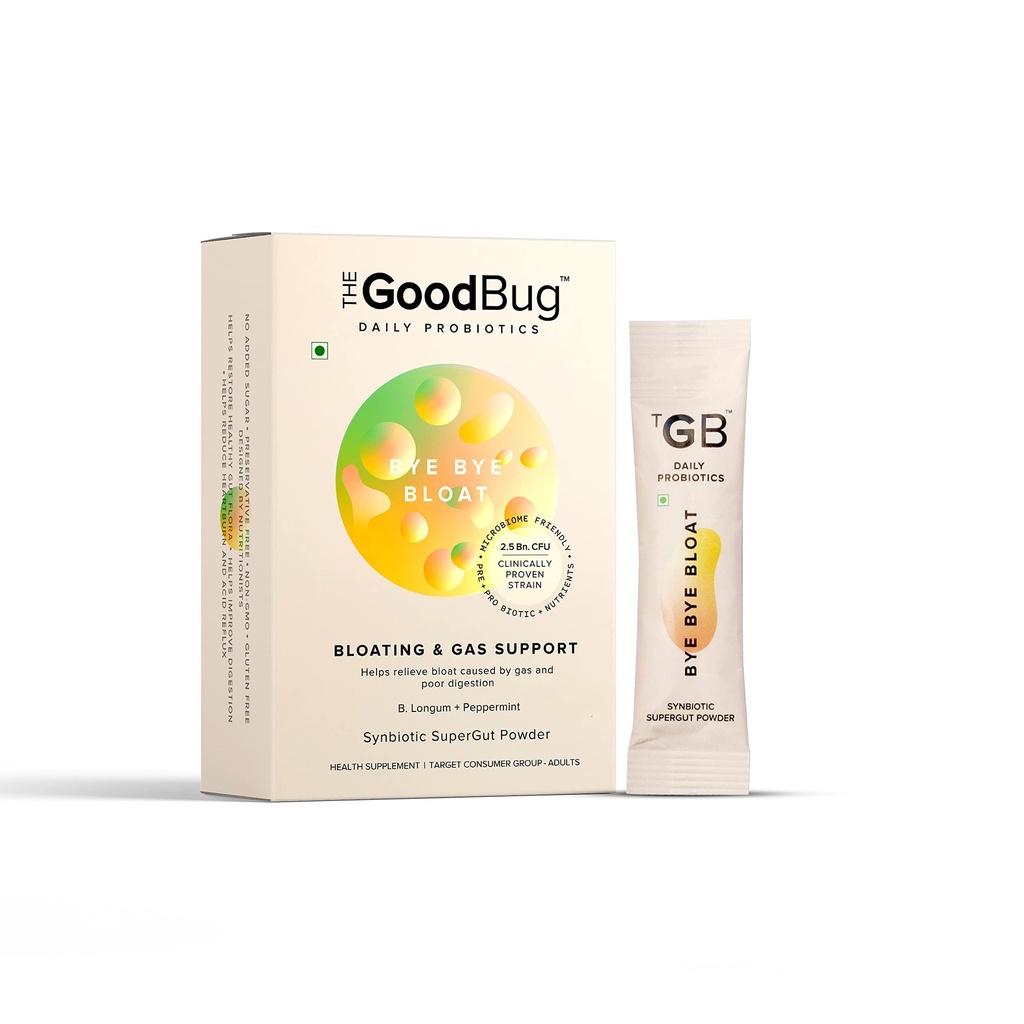 Prebiótico + Probiótico Gut saúde Bloating Alívio para homens e mulheres - Ajuda com Gás, Bloat & Saúde Digestiva - Aumentar a imunidade com hortelã e inulina, pó de fibra sinbiótico, 2,5 Bn UFC - 30 dias pacote