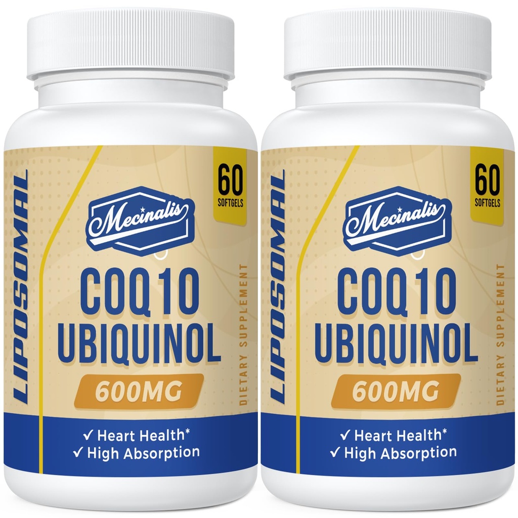 Liposomal CoQ10 Ubiquinol 600mg Softgels □ Absorção Superior Ubiquinol CoQ10 Supplement