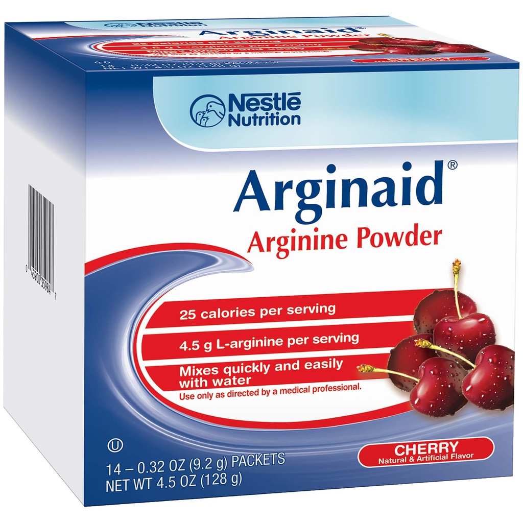 Arginaid Arginina Powder Drink Mix, Cereja - Necessidades Nutricionais para Cuidados com Feridas - 0.32 Pacotes OZ (14 CT/Pack) (Pack of 2)