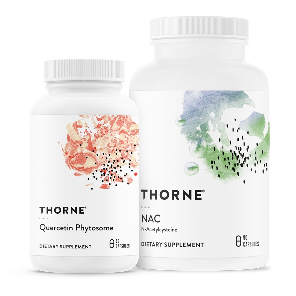 THORNE - Suporte Imune Duo - Quercetin Phytosome & NAC para Imune Equilibrado e Bem-Estar Respiratório - 30 Servimentos