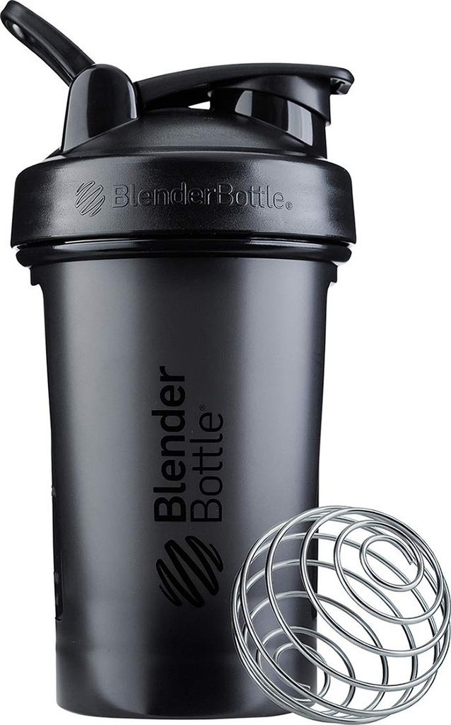 BlenderBottle clássico V2 Shaker garrafa perfeita para batidos de proteína e pré-treino, 20-onça, preto