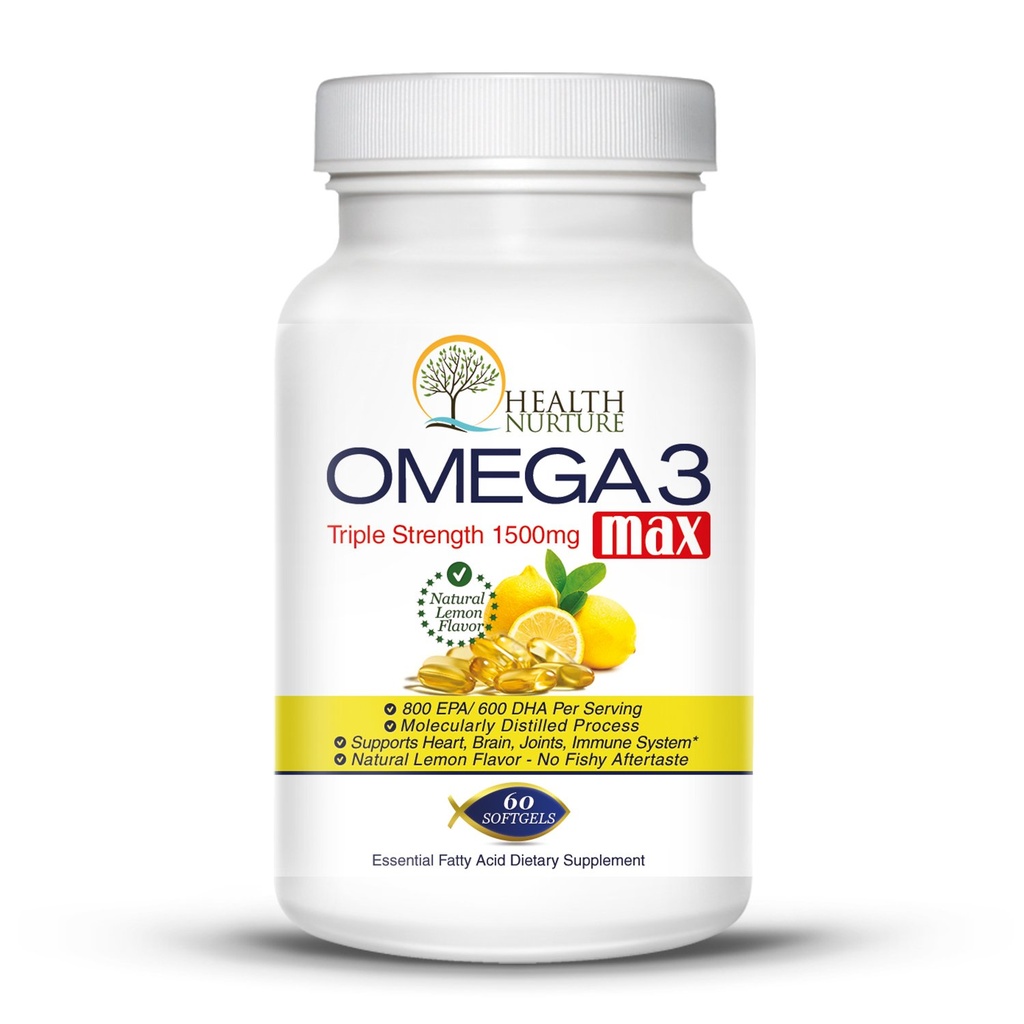 Óleo de peixe Omega-3 Força máxima 1500mg (800 EPA/600 Dha)