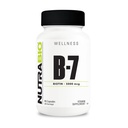 NutraBio Biotin (Vitamina B-7) Suplemento, 5000mcg - Pode ajudar a promover cabelos saudáveis, pele e unhas, 90 cápsulas vegetais