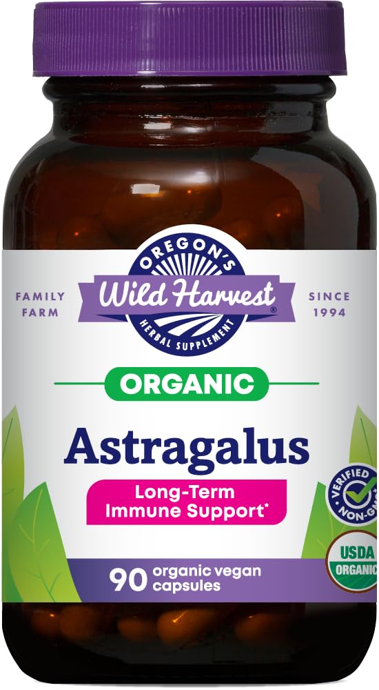 Colheita Selvagem de Oregon, Astragalus Orgânico Certified Cápsulas para Suporte de Imunidade, 1125 MGS, 90 Contagem