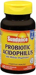 Sundance Probiótico Acidophilus Quick Release - 60 Cápsulas, Embalagem de 3
