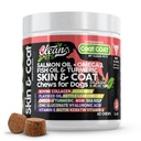 Óleo de salmão Ómega 3 Óleo de peixe para cães Pele e casaco Suplemento □ Colágeno de cão Aloe Vera Biotina Queratina Nettle Leaf Leaf Sea Kelp Brewers ácido hialurônico Fermento Vitamina A - Cabra de casaco