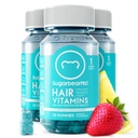 AçúcarBearPro cabelo Vitamina Gummy 3 meses de fornecimento de força extra Biotin 6000mcg, Crescimento para homens e mulheres, Vitamina Vegan B12, HSH, Inositol, Omega 3, Elderberry, Kosher certificado, Halal, Cruelty-Free