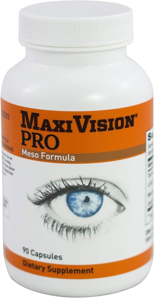 MaxiVision® PRO Meso Fórmula - Mesozeaxantina - Lutein - Zeaxantina - 90 Cápsulas, 1 Frasco