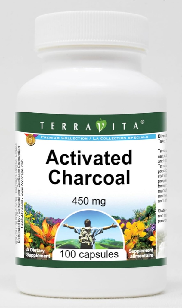 Carvão ativado - 450 mg (100 Cápsulas, ZIN: 510652)