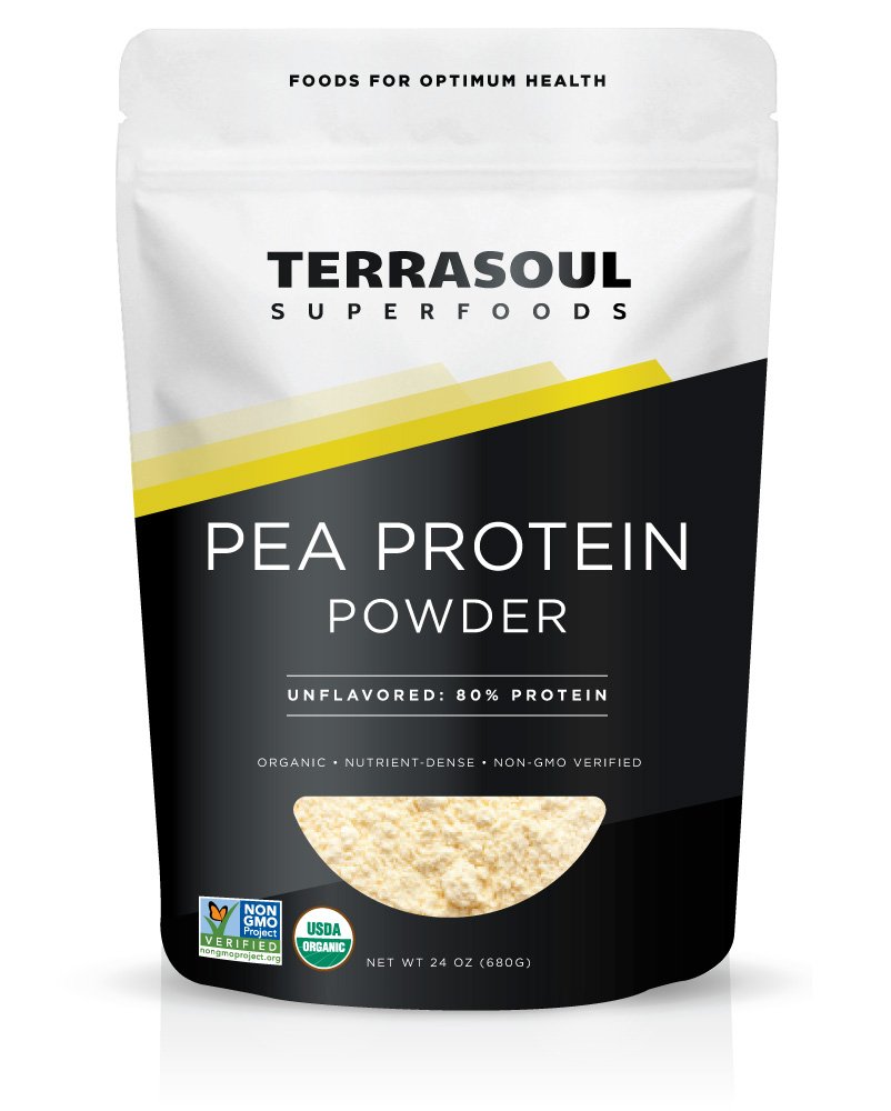 Superalimentos Terrasoul Proteína de Ervilha Orgânica (Não sabor, textura suave), 1,5 Libras