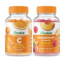 Vitamina C vitalável 750mg + Magnésio 85mg, Gummies Bundle - Grande degustação, Suplemento Vitamina, Gluten Free, GMO Free, Gummy mastigável