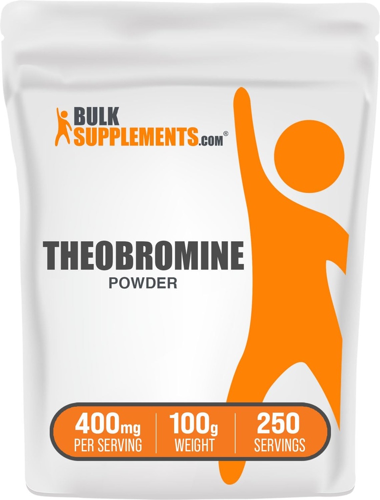 BulkSuplementos.com Theobromine Powder - Theobromine Supplement, Nootropic Supplement - Energy Support, Gluten Free, 250 Servings, 100g (3,5 oz) (Pacote de 1)