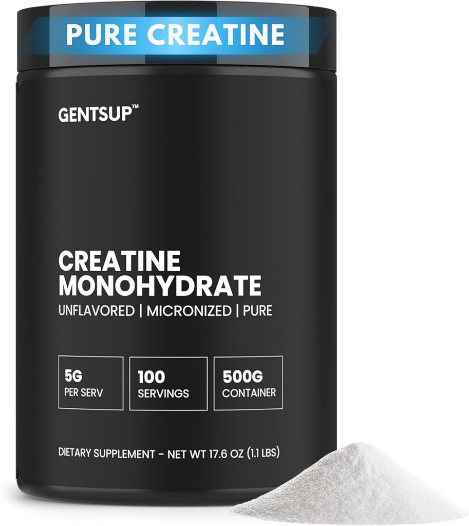 Creapure Creatina Monohidrato Pó – Sem sabor, 5000mg, 100 Servões – Aumentar o Crescimento Músculo, Força, Desempenho e Saúde do Cérebro – Não-GMO, Sem Glúten, HPLC Testado, NSF Certified