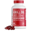 Bronson Antártico Krill Oil 1000 mg com Omega-3s EPA, DHA, Astaxantina e Fosfolipídeos 60 Softgels