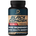 Black Cohosh Supplement - 3 Meses para Menopause & Imune Health - Mistura de 12 Potent Herb Inclui Dong Quai, Chasteberry, Yam selvagem, Red Clover, Black Pepper & Outros - 90 Cápsulas Vegan