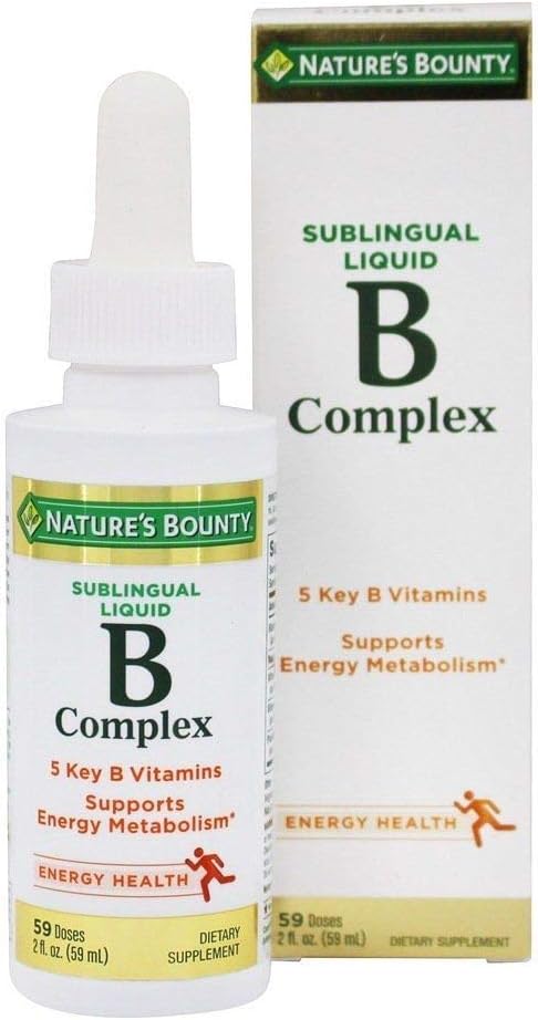 Complexo B da recompensa da natureza com B12 suplemento dietético de ação rápida líquido sublingual, 2 Fl Oz