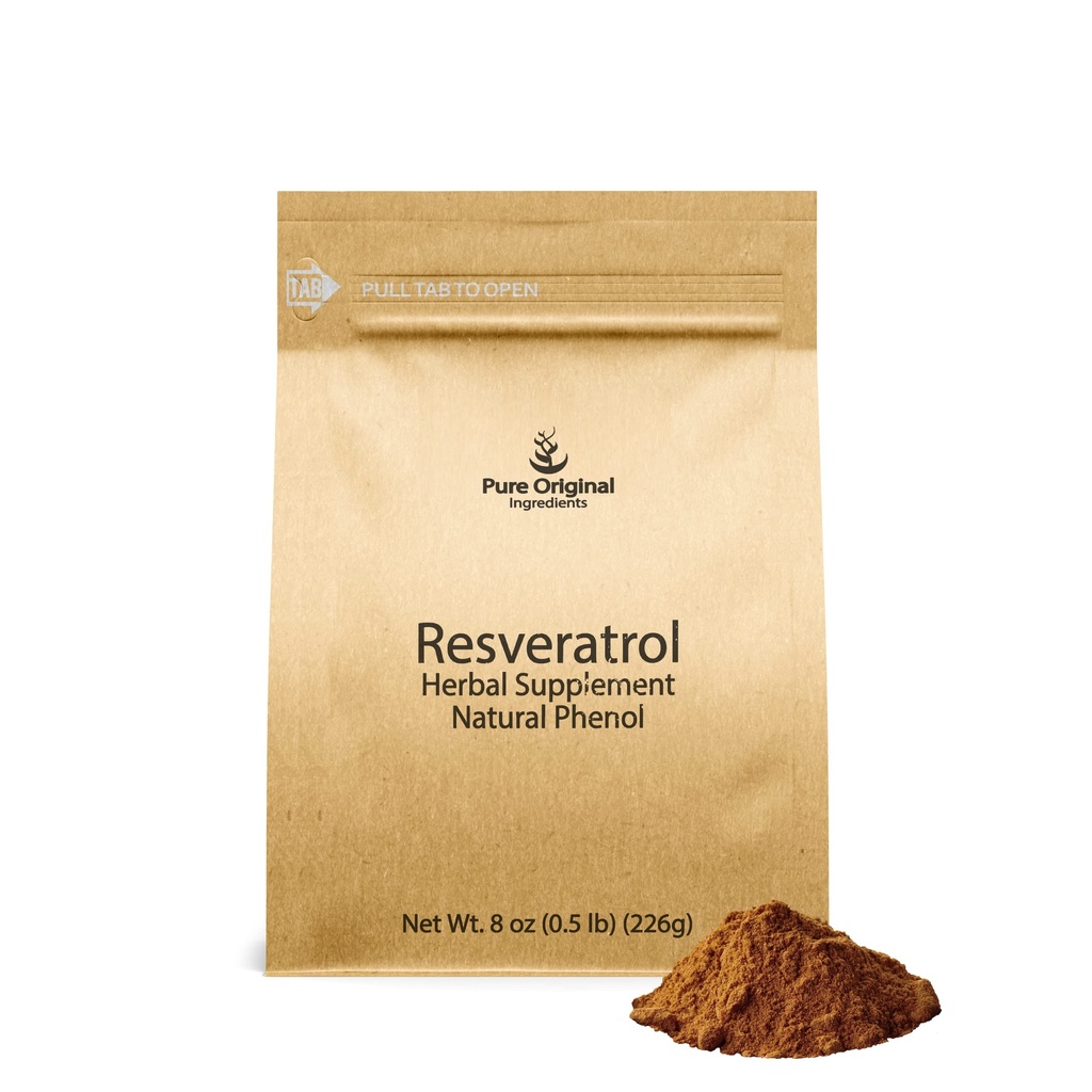 INGREDIENTES ORIGINAIS PUROS Resveratrol Pó, 8 onças, Fitoalexina, Extrato de Raiz de Polígono