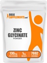 BulkSuplementos.com Glicenato de zinco em pó - Suplemento de zinco, Suplemento Mineral para Suporte Imune - Gluten Free, 130mg por serviço, 1kg (2,2 lbs) (Pacote de 1)