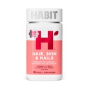 Habit Habit Hair, Skin & Nails Supplement (60 cápsulas) - Novo olhar, Suporta a hidratação da pele, Hair & Nail Força, Biotin 2000mcg, Vitamina A & C, Ácido hialurônico, Rosehip, Vegan, Não-GMO (1 pacote)