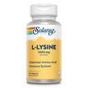 SOLARAY L Lysina - Aminoácido Essencial de Forma Livre - Suplemento de suporte imunológico com 1000mg L-Lysine, 1000mg Vitamina C e 25mg Zinco Quelado - Laboratório verificado, garantia de 60 dias, 30 Servings, 90 comprimidos