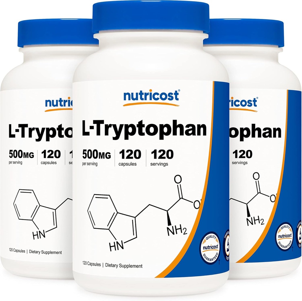 Triptofano 500mg, 120 Cápsulas (3 frascos)