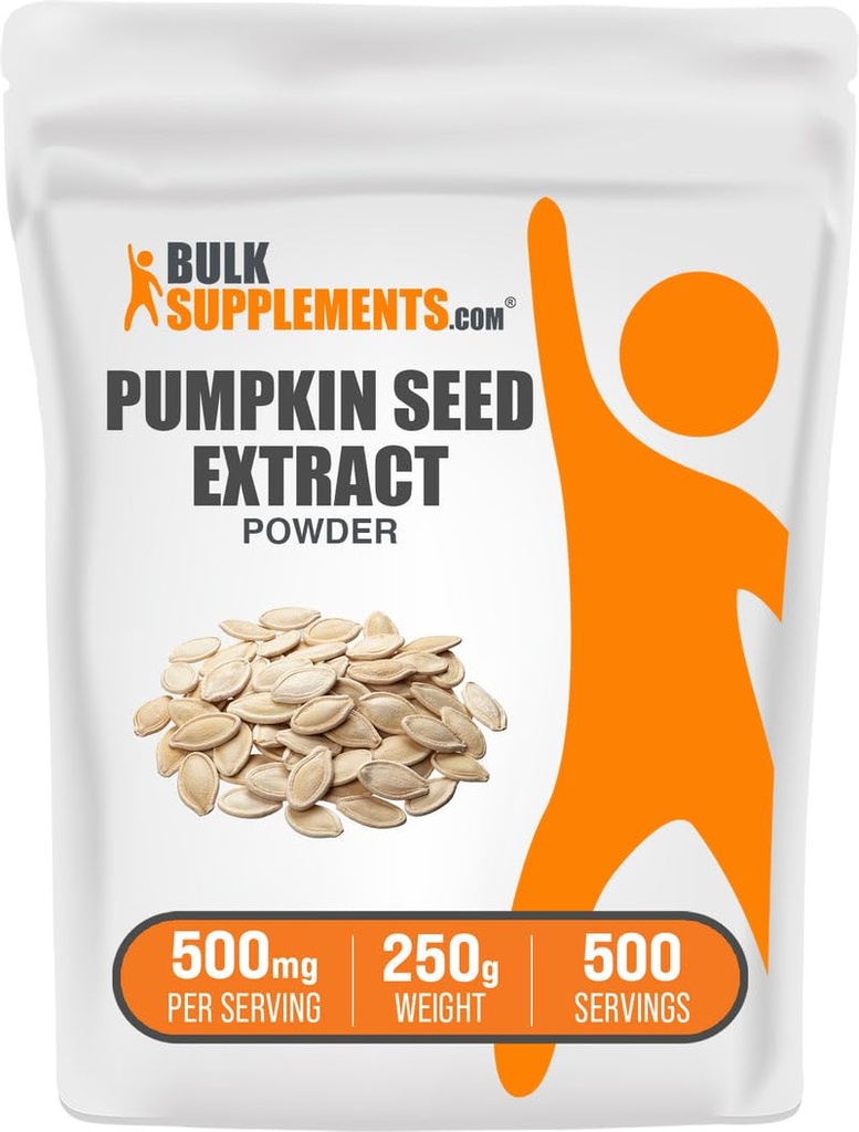 BulkSuplementos.com Extrato de sementes de abóbora em pó - Suplemento de sementes de abóbora, Suplemento de ervas - Vegan & Gluten Grátis, 500mg por serviço, 250g (8.8 oz) (Pack of 1)