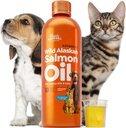 Óleo de salmão para cães e gatos, Wild Alaskan Óleo de salmão para cães Pele, casaco e junta, Omega 3 Fish Oil, cães e gatos Sistema Imune Suporte, Epa e Dha, 300 ml Dog Shedding Suplemento