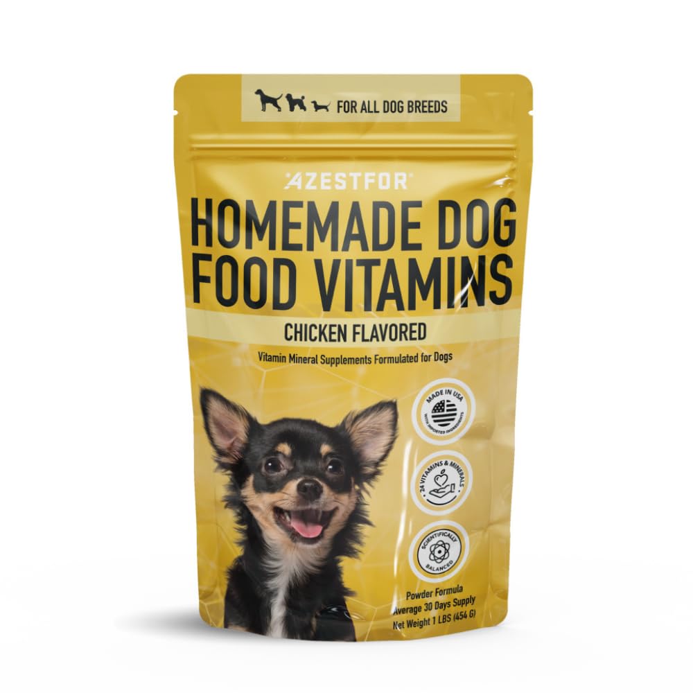 Azestfor Dog Homemade Suplemento de Vitaminas Dog Made in USA Adicionar ao Holistic Whole Food Diets Raw BARF Todas as raças Puppy Adult 16oz Pó