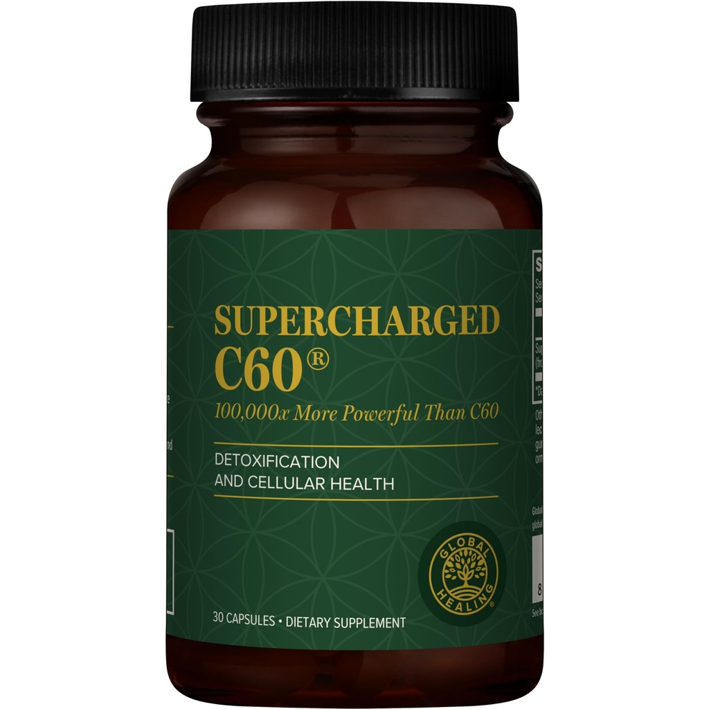 Centro de cura global sobrecarregado C60 - Carbon Fullerene micro-ativado w / Pó MCT orgânico, 10 vezes mais poderoso do que suplementos regulares C60 - Ajuda a desintoxicação, envelhecimento (30 cápsulas)