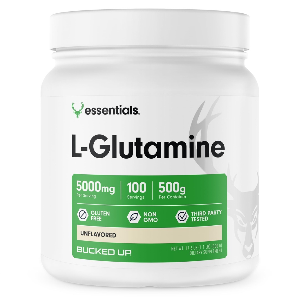 Alvejado L-Glutamina 500g em pó, sem glúten, não-GMO, sem sabor (100 Servings)