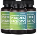 Zentastic Probióticos & Prebióticos Suplemento - 50 bilhões UFC - para homens & Women’s Imune & Digestive Health - 16 Strains - prateleira estável - 180 cápsulas Veggie de liberação tardia