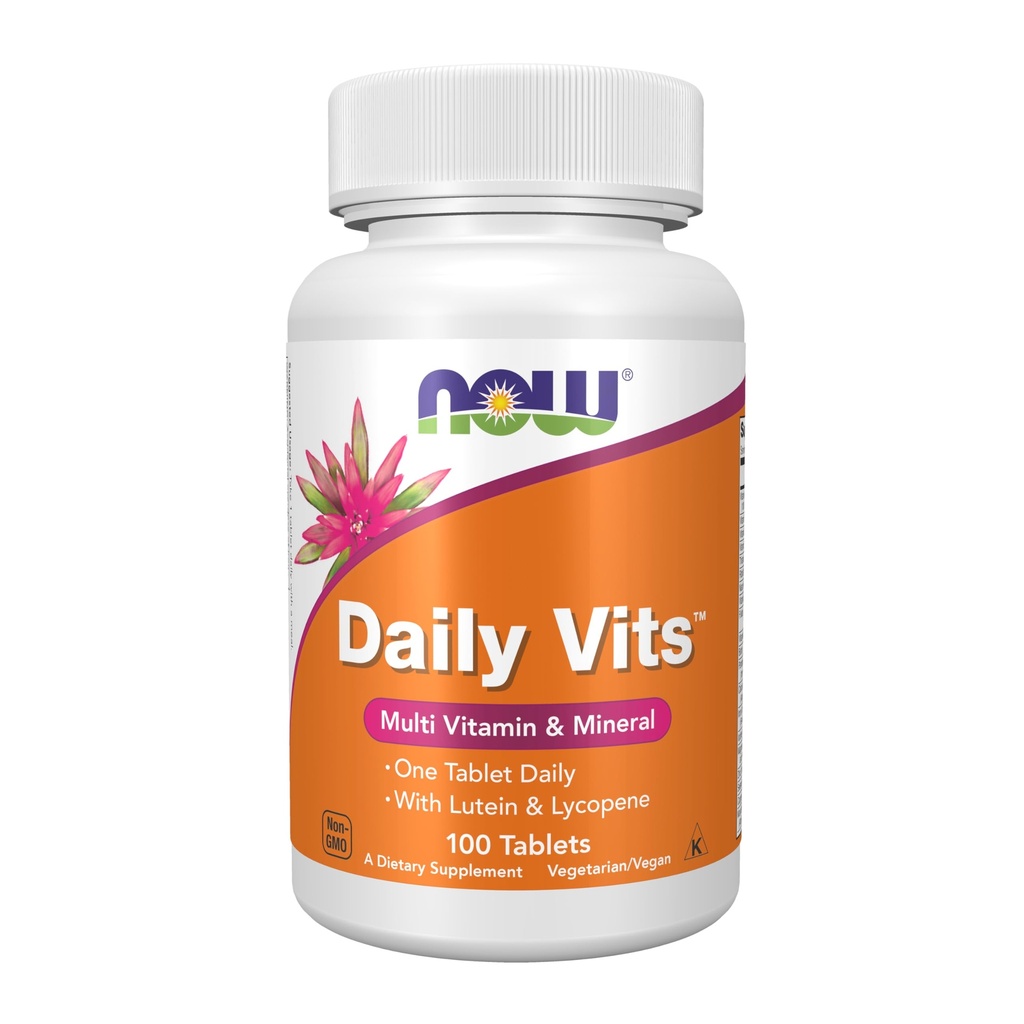 NOW Foods Supplements, Daily VitsTM, One Tablet Daily with Lutein & Lycopene, 100 Tablets