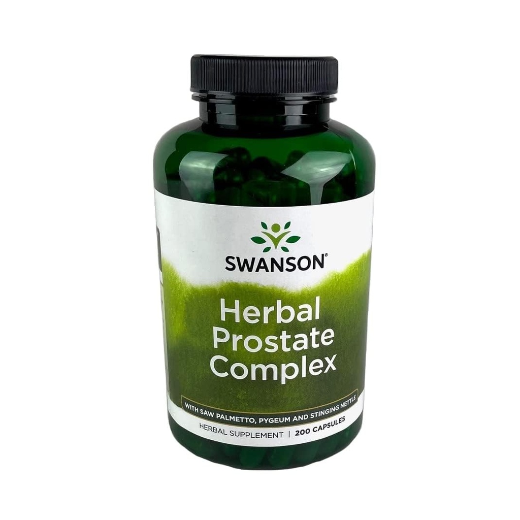 Complexo de próstata de ervas de Swanson - Suplemento masculino - Características Pigeum, Serra Palmetto & Stinging Nettle - (200 Cápsulas)