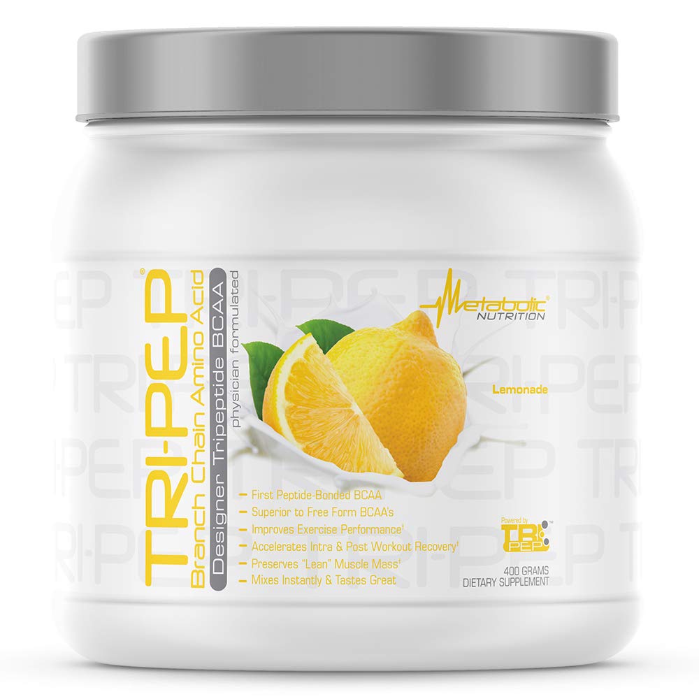 Nutrição Metabólica - TRIPEP - Tri-Peptide Branch Chain Amino Acid, BCAA Powder, Pre Intra Pós Treino Suplemento, Limonada, 400 Grams (40 Servings)