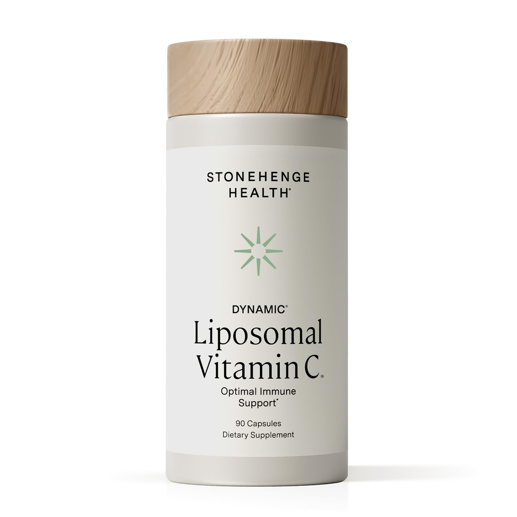 Stonehenge Health Dynamic Liposomal Vitamina C 1500mg - 90 Cápsulas - Fórmula Avançada - Fosfolipídios provenientes de girassol não-GMO, Suporta Sistema Imune Saudável, Síntese de Colágeno e Saúde do Cérebro
