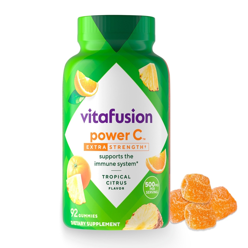 Vitafusion Vitaminas Gummy Poder extra de força C, Citrus tropical sabor Imune Support (1) Vitaminas, 92 Contagem