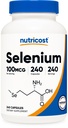 Nutricost Selênio Suplemento 100mcg, 240 Cápsulas, Vegetariano, Glúten Livre e Não-GMO