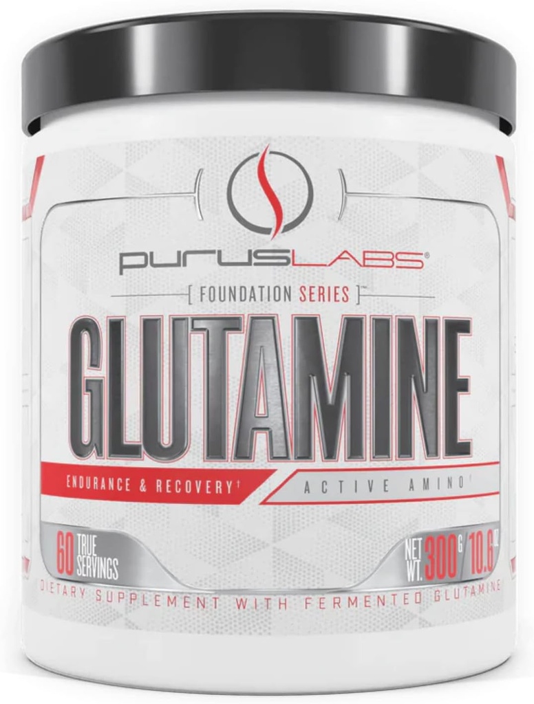 Purus Labs Foundation Series Glutamina □ Glutamina Fermentada Pura para Recuperação, Hidratação, Volumização, Saúde