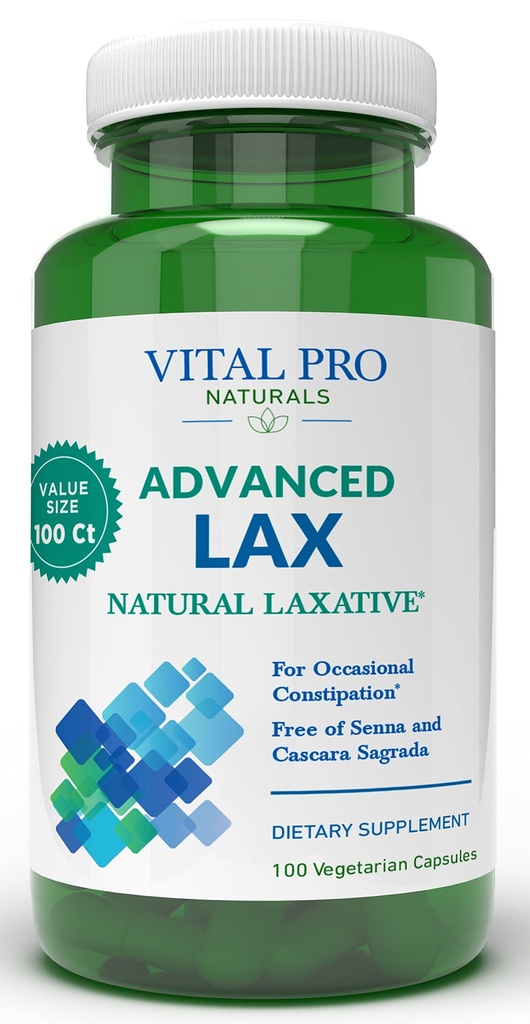 Vital Pro Naturals - Advanced Lax Natural Laxative Fórmula 100 Cápsulas