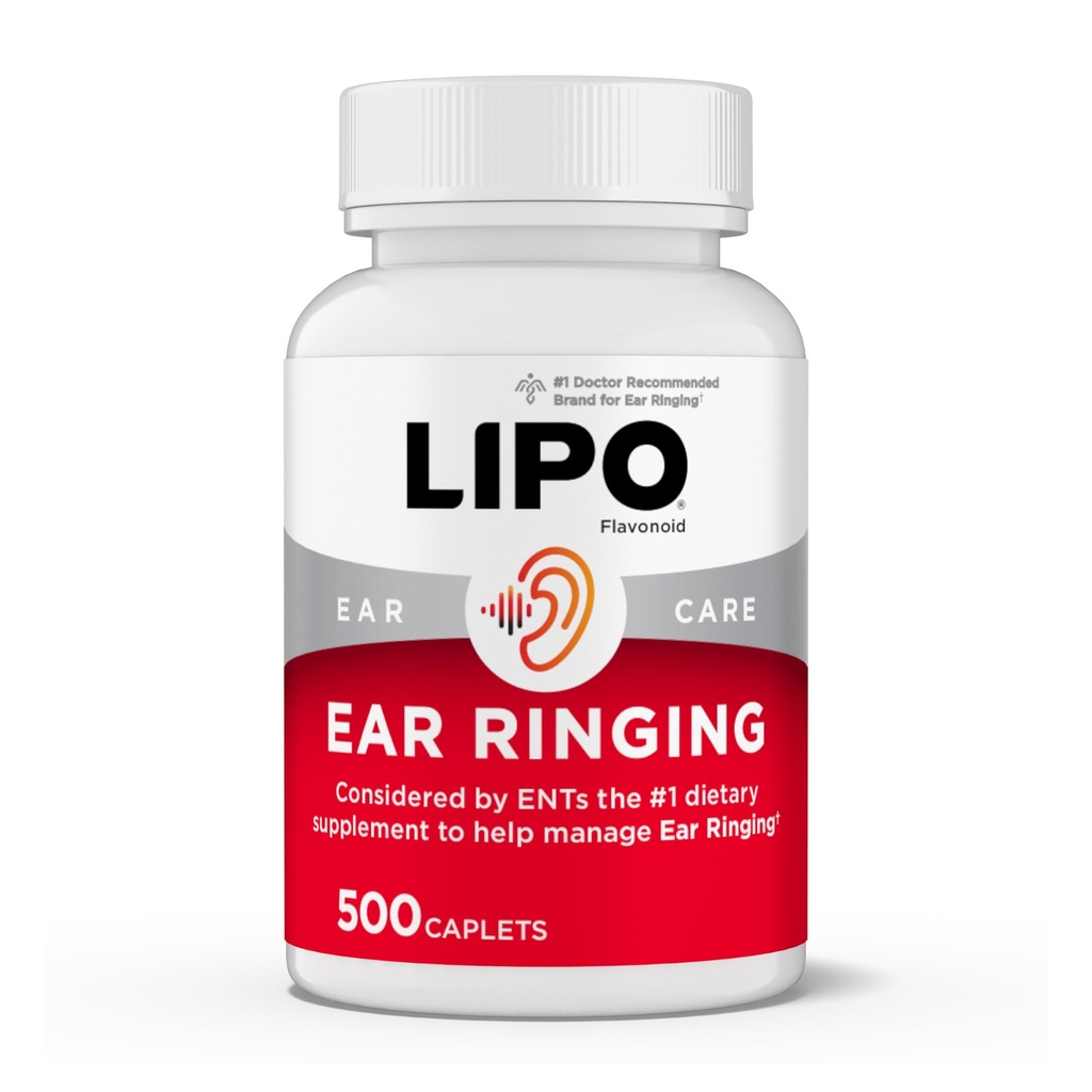 Lipo-Flavonoid Plus Acufeno Alívio - Médico-Recomendado para Ringing Orelhas - Complexo Bioflavonóide Limão Clinicamente Proven com Vitaminas C, B1, B2, B6, B12, & Cálcio - 500 Caplets