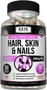 Kaya Naturals Hair Skin Nail Cápsulas BIOTIN Vitamina D Vitamina B-12 A Folic Acid Support, Hair Support Suplemento Vitamina