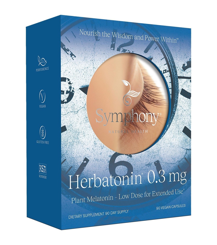Herbatonina ® 0,3 mg – O primeiro suplemento de melatonina natural baseado em plantas (Fito-Melatonina) - Ajuda ao sono de baixa dose, suporta ritmo circadiano e saúde celular - 90 cápsulas (fornecimento de 90 dias)