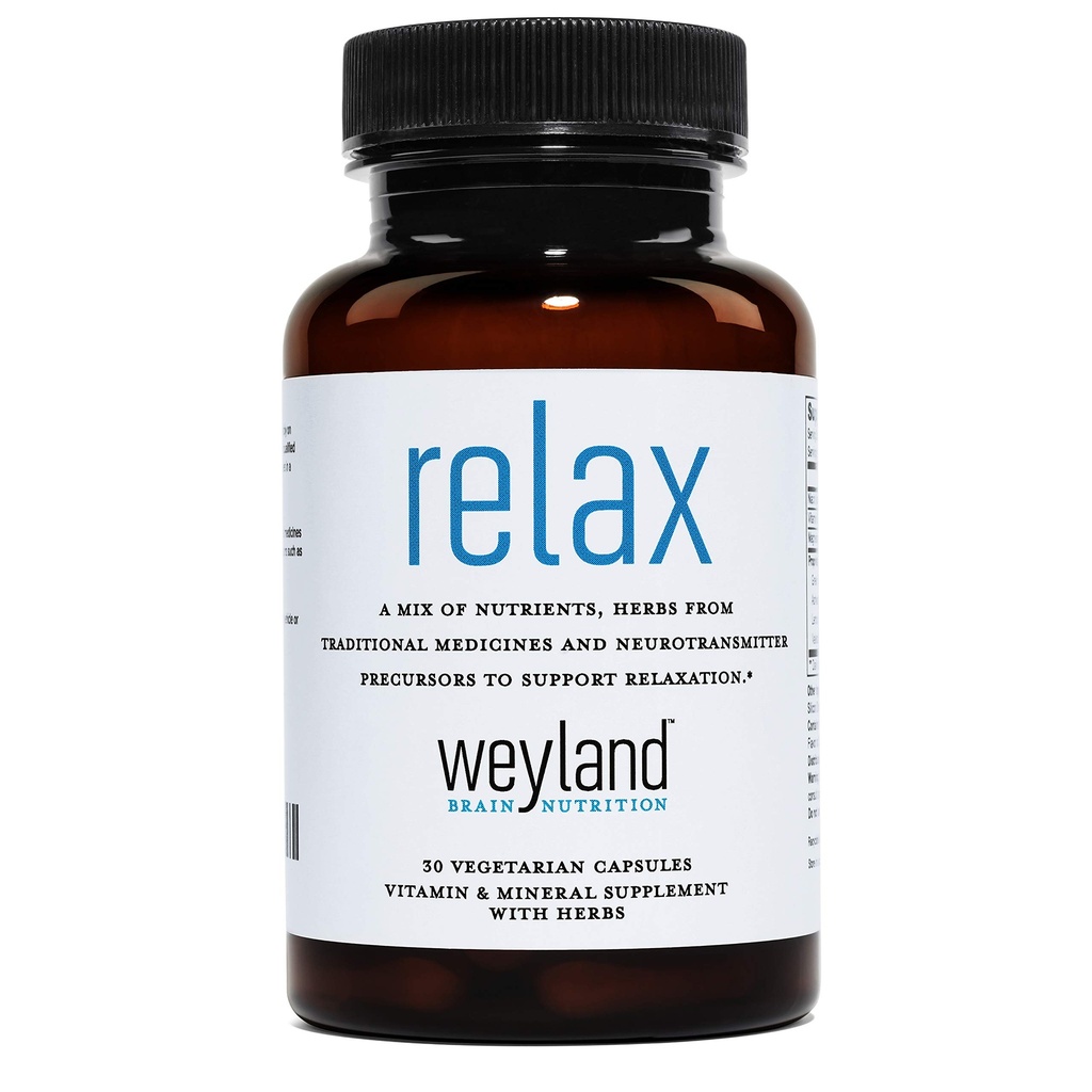 Relaxar - Suplemento natural do sono com GABA, L-Theanina, Raiz Valeriana, 5-HTP, Limão Balm – Ajuda calma e relaxação - 30 Cápsulas Vegetarianas