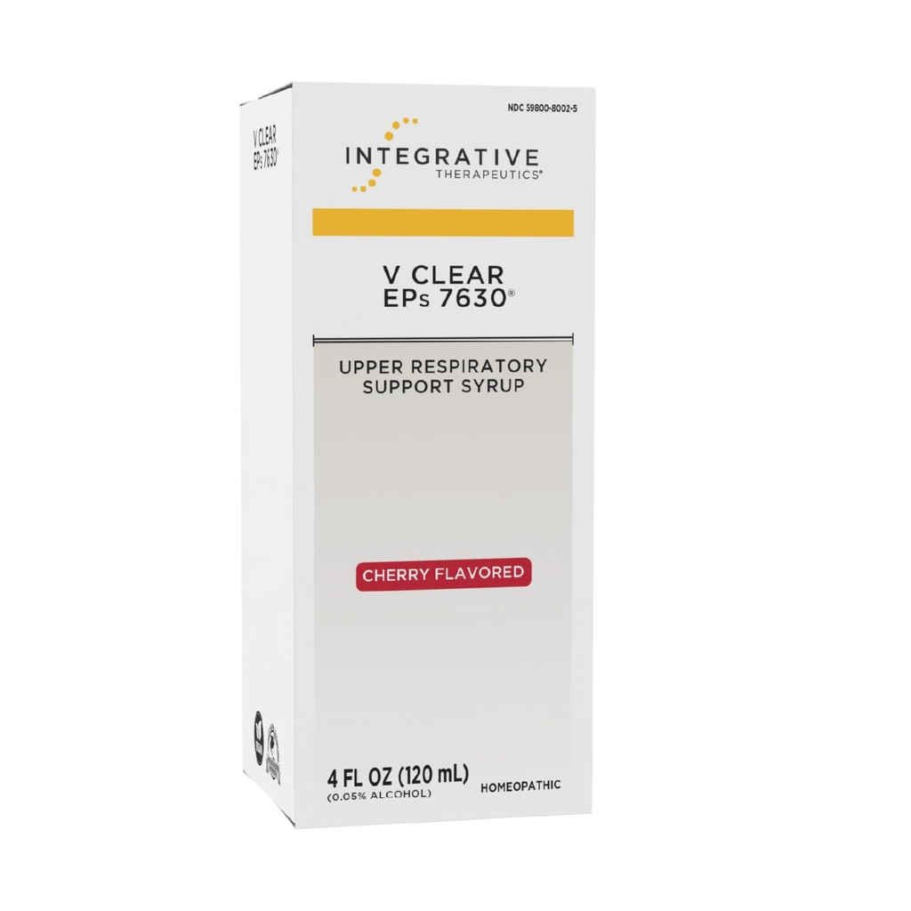 Integrative Therapeutics V Clear EPs 7630 - for the Whole Family - Supports Throat, Nasal & Bronchial Irritations - Upper Respiratory & Lung Health Support for Common Cold - Cherry Flavored, 4 oz
