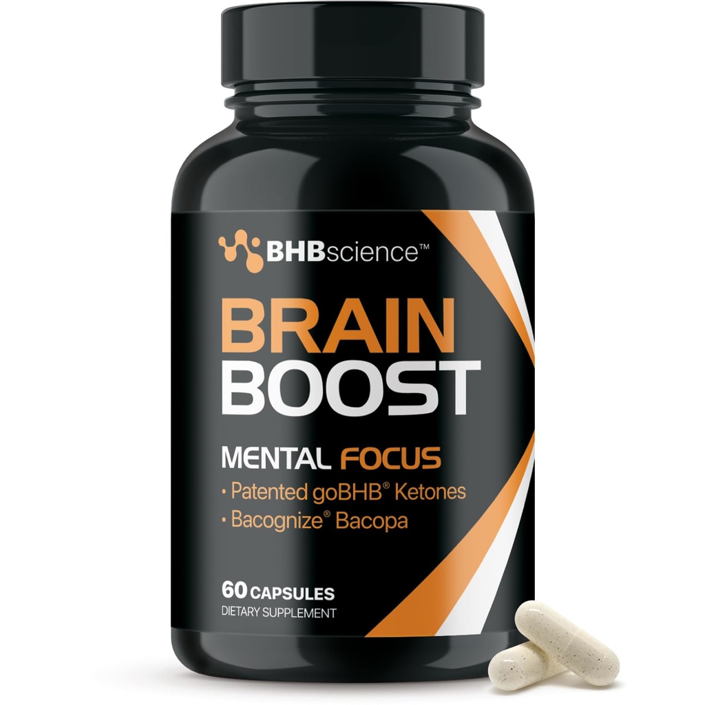 Suplemento para Foco - Nootrópicos Clinicamente Validados Suplemento de Apoio ao Cérebro com Extrato de Bacopa Monnieri e GoBHB Patenteado para Suporte Cognitivo - 3o Partido Testado (30 Servões)