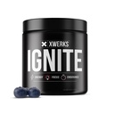 Xwerks Ignite Blue Razz Pre Treino em pó, Keto Natural Pre Treino para mulheres e homens com energia explosiva, mistura livre de glúten para resistência e resistência, 150mg Cafeína, 30 Servings