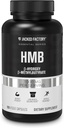 Jacked Factory Essentials Cápsulas HMB - Suplementos HMB para o crescimento muscular Lean, Prevenir a quebra muscular durante o déficit de calorias, e melhorar a recuperação muscular - 120 Cápsulas Veggie