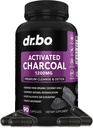 Cápsulas de Carvão Ativadas Cleanse Detox - 1200mg Comprimidos de Carvão de Coco Orgânicos para Gás Estômago e Alivio Bloating para Homens Mulheres Crianças - Cápsulas Ativas Pó Binder Suplementos Ativados para Gut