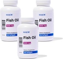 MAJOR Omega-3 óleo de peixe - Fish Oil Suplemento 1000mg - 100 Softgels (3-Pack)