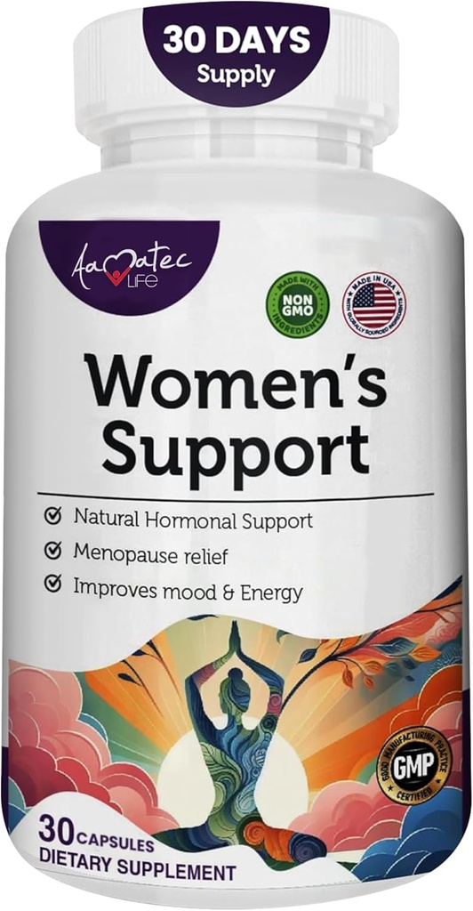 Suplemento de apoio feminino- Regulamento Hormônio Natural- menopausa Suporte Suplemento- Estrogênio rico Suplemento- Ingredientes ativos para ajudar a equilibrar hormônios não-GMO